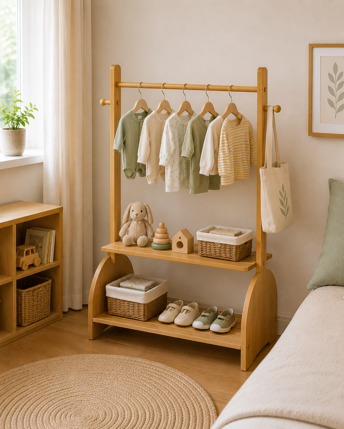 Montessori clothes rail for toddlers