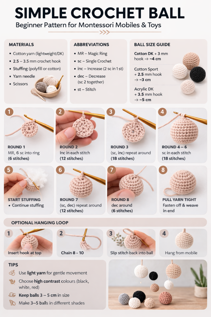 simple crochet ball mobile pattern