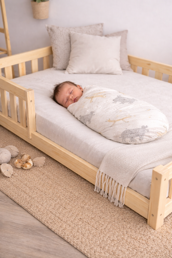 baby sleeping in a swaddle