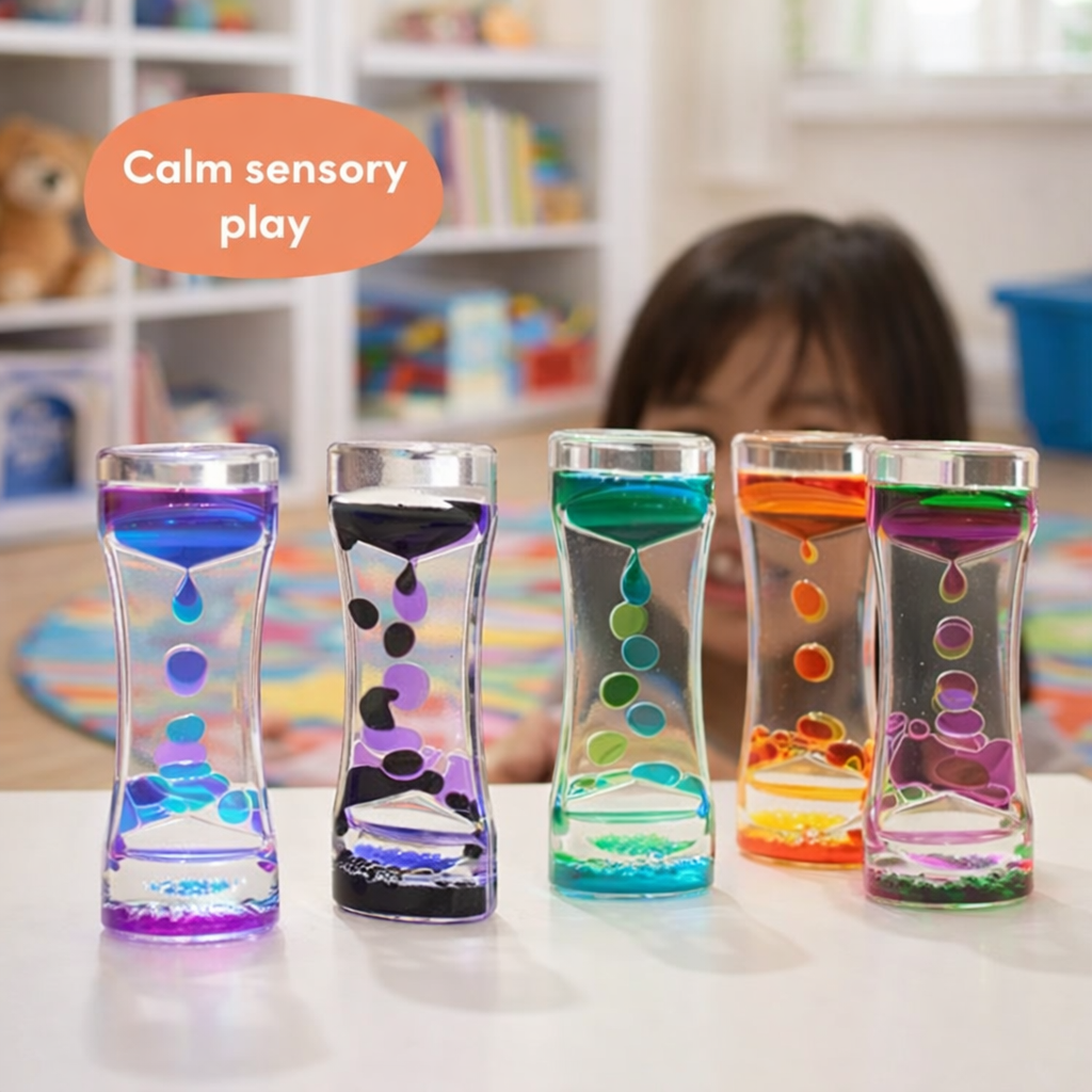 lava lamp and hourglass for toddlers