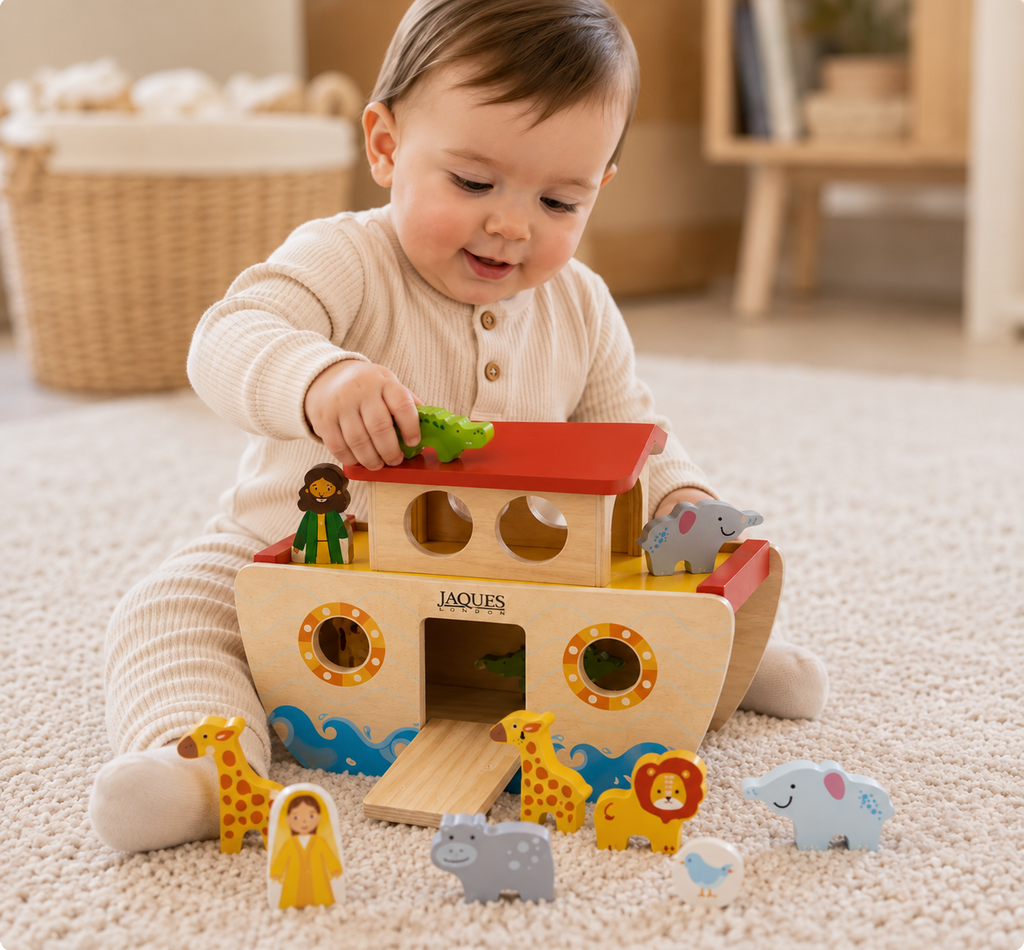Noah's Ark wooden toy for toddlers.