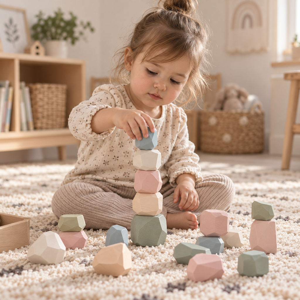 Pastel Block Balancing in the Nursery