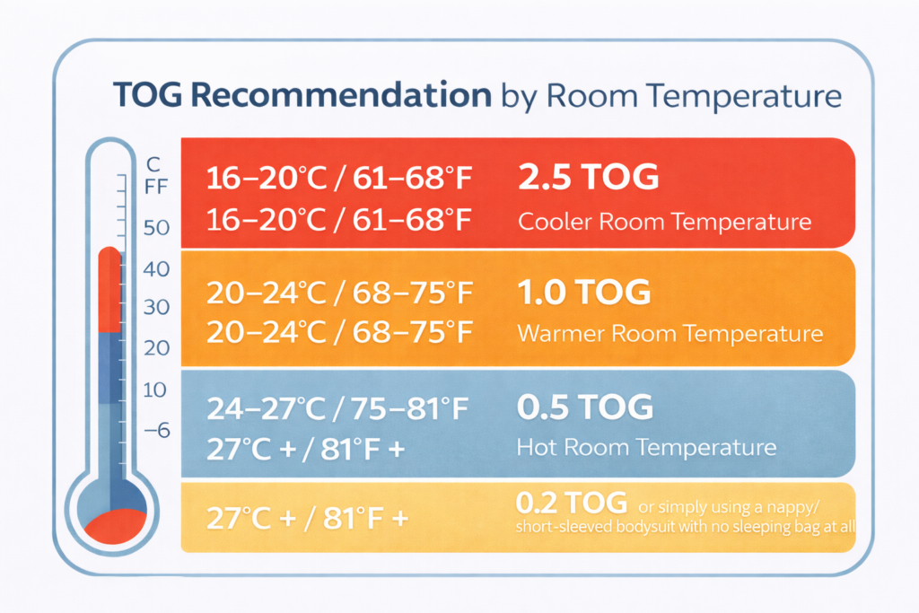 tog recommendation for babies