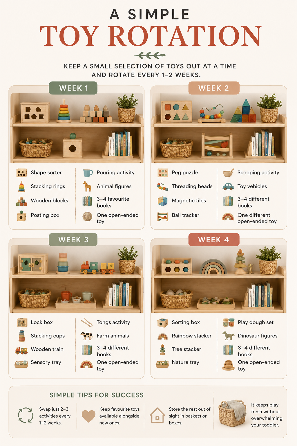 Toy Rotation Chart - Practical Examples Per Week