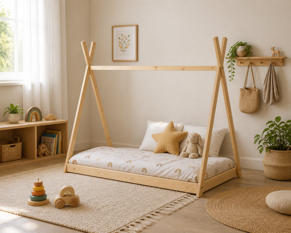 Teepee-Style Floor Bed Frame