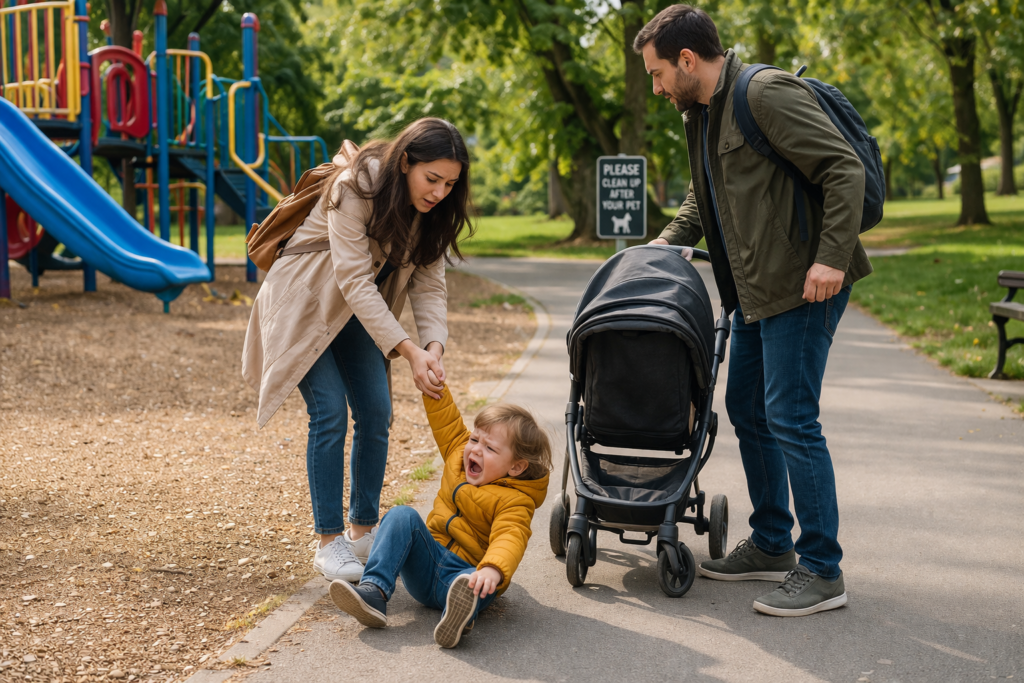 toddler tantrum at the park