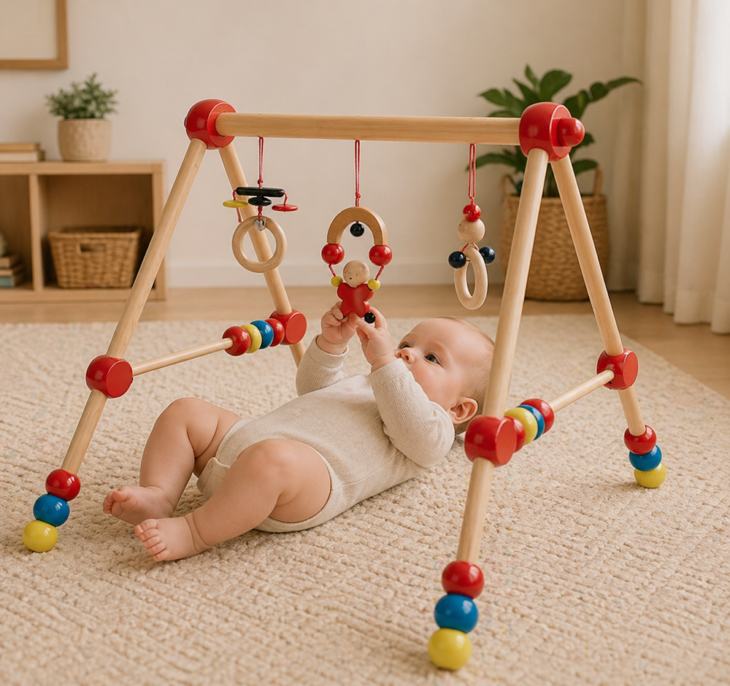 wooden play gym for babies