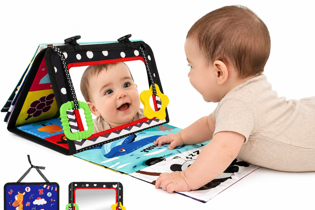 sensory book with mirror for babies