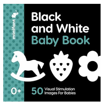 black and white baby book