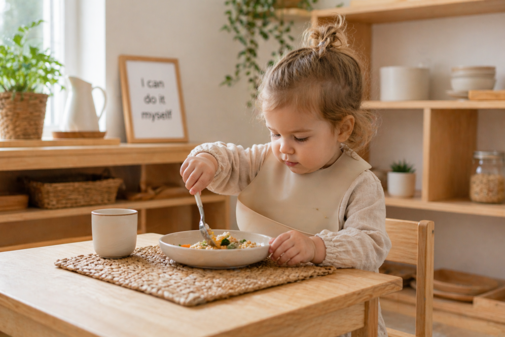 toddler eating independently