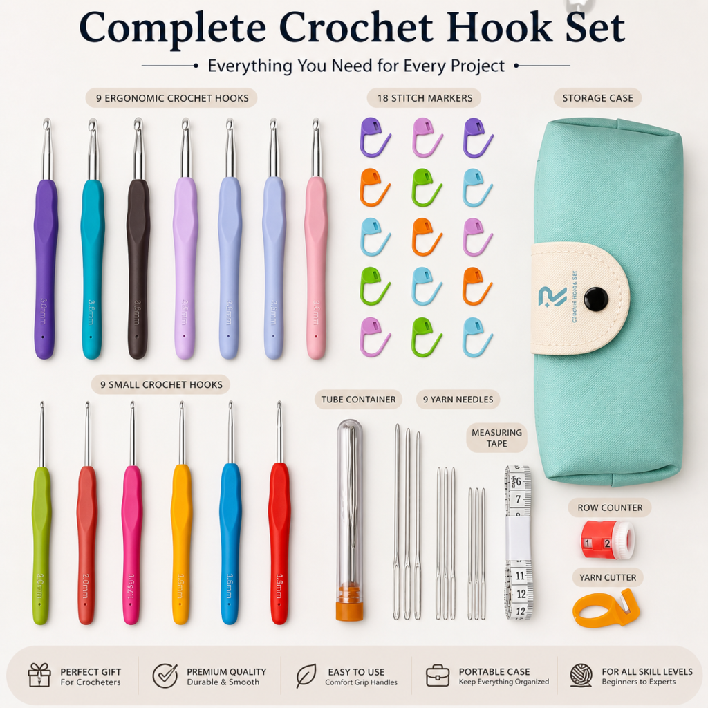 complete crochet set