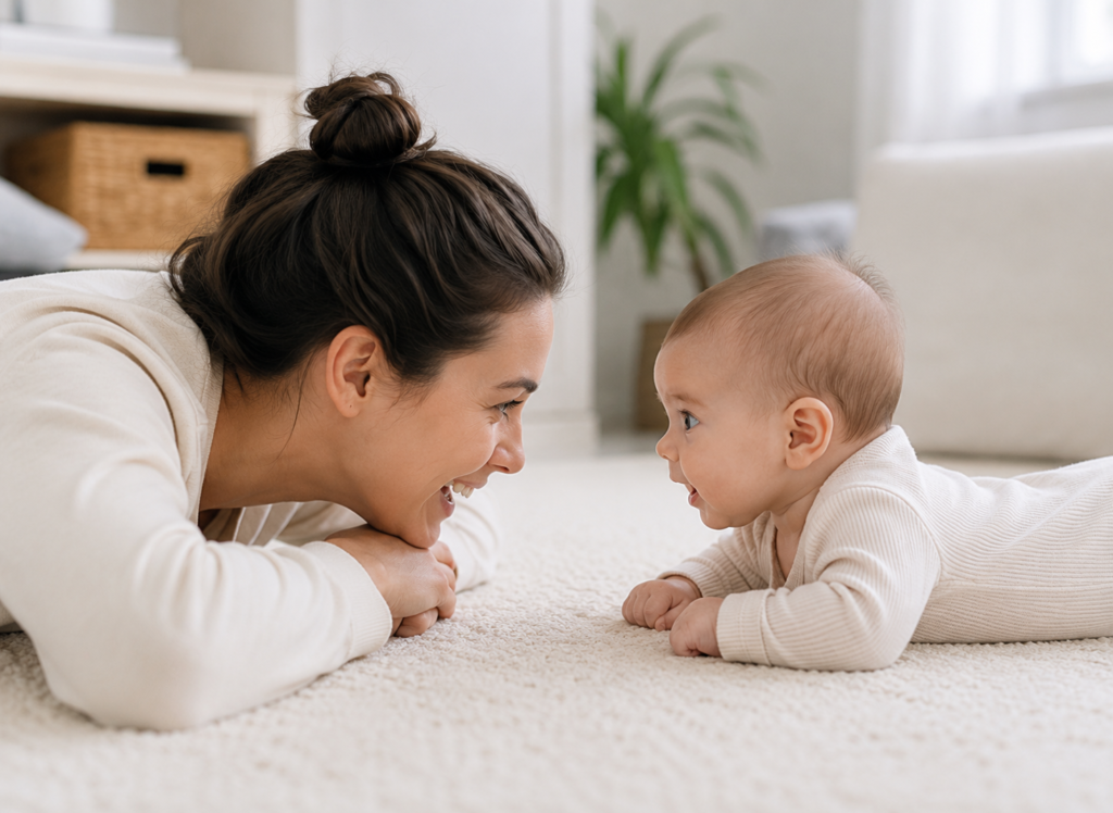 face to face with baby