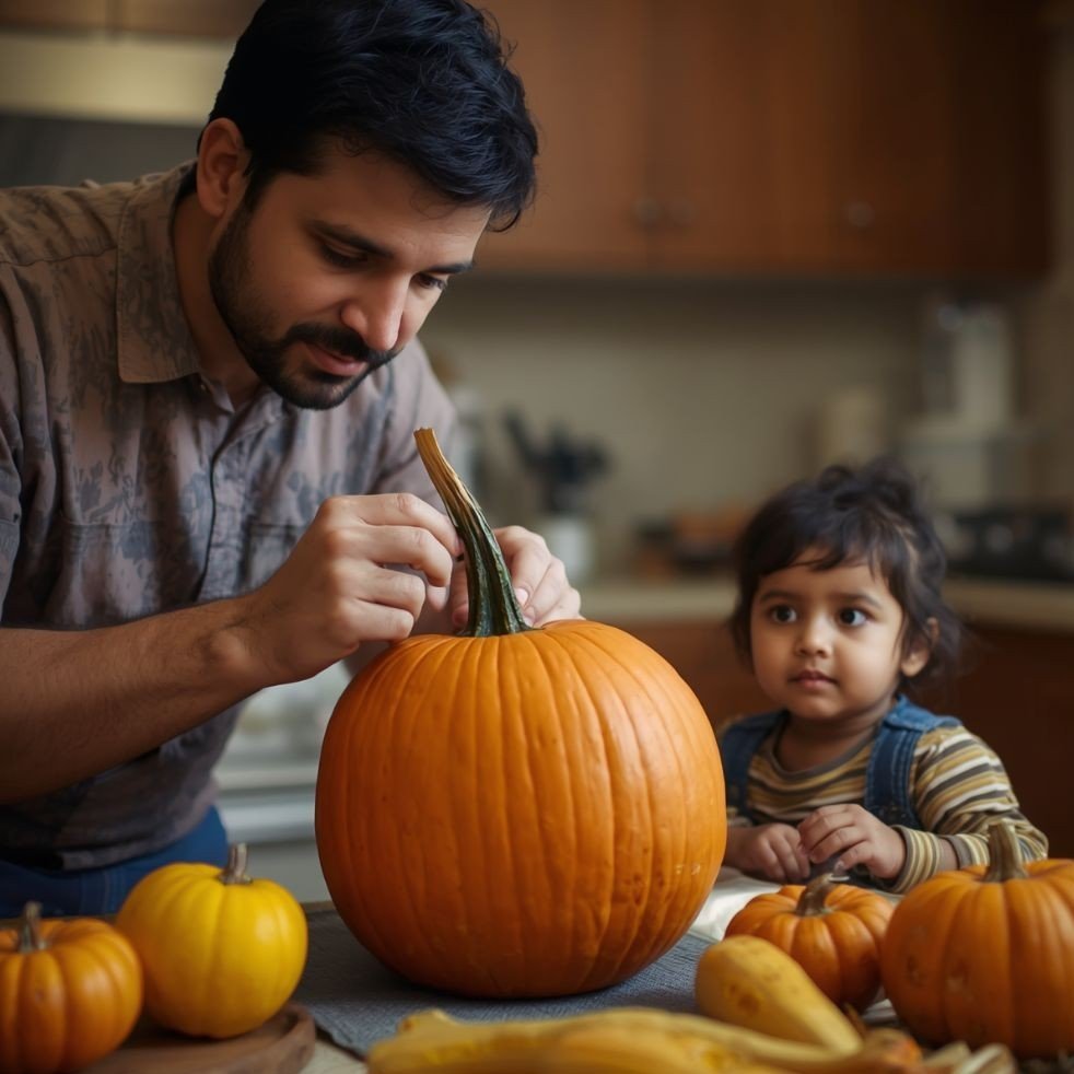 Montessori Pumpkin Activities for Toddlers - touching
