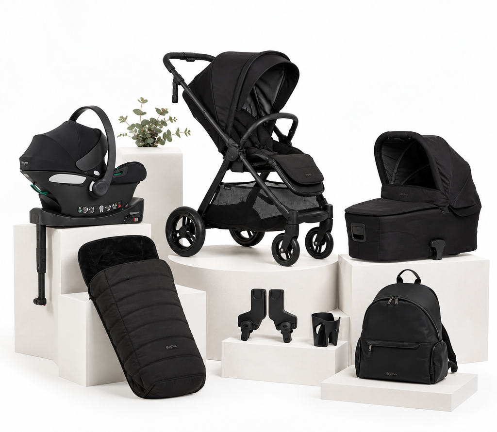 Cybex Aton bundle with pushchair, base, adaptors and other accessories.