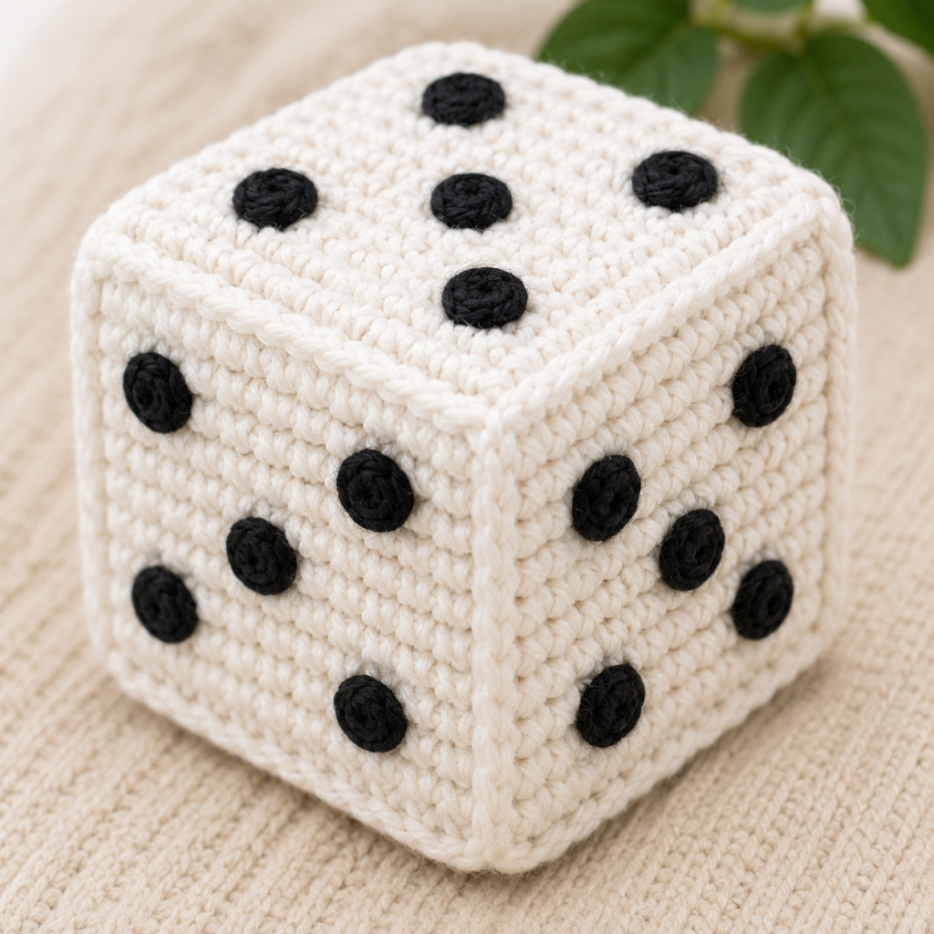 Crochet dice toy for babies