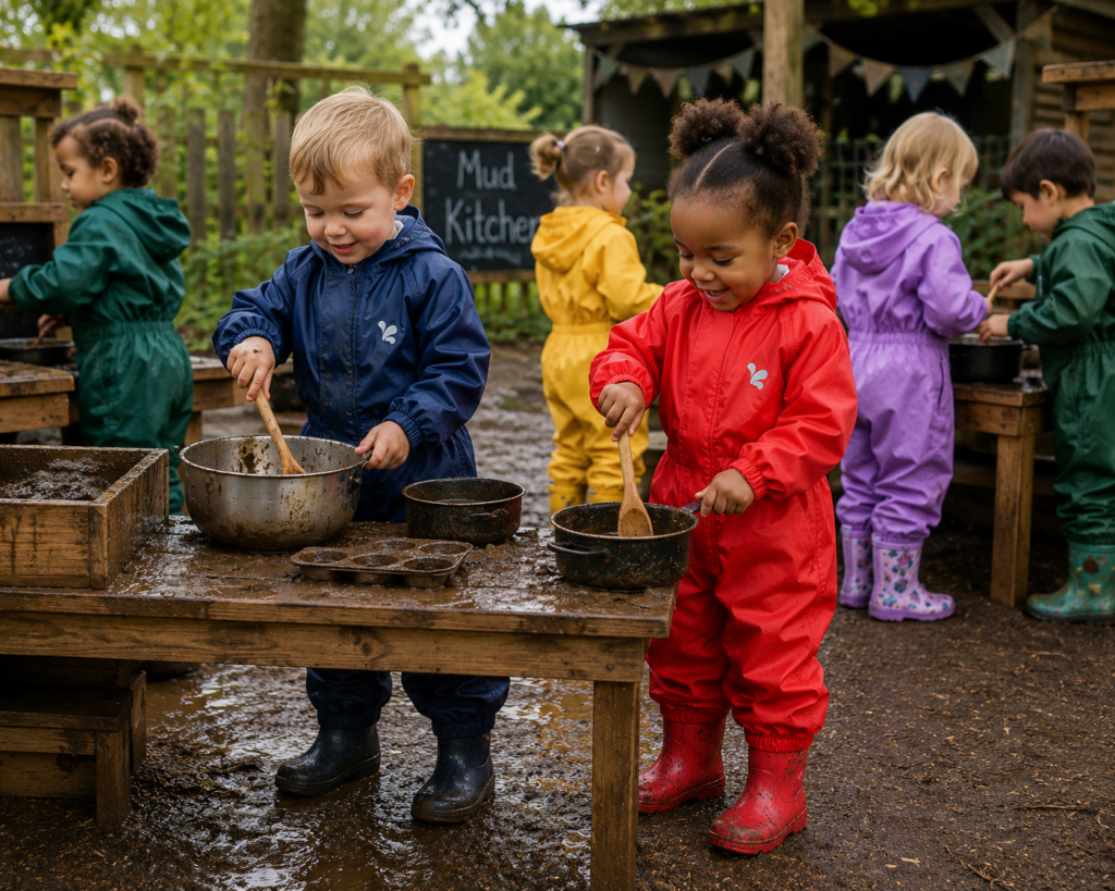 nursery mud kitchen setting