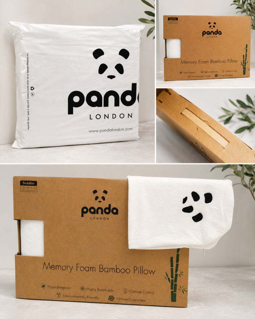 Panda London Toddler Pillow delivery package