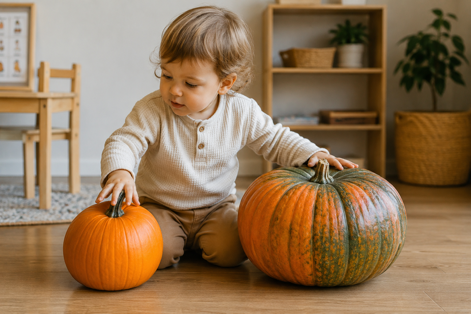 Montessori Pumpkin Activities for Toddlers - Comparison