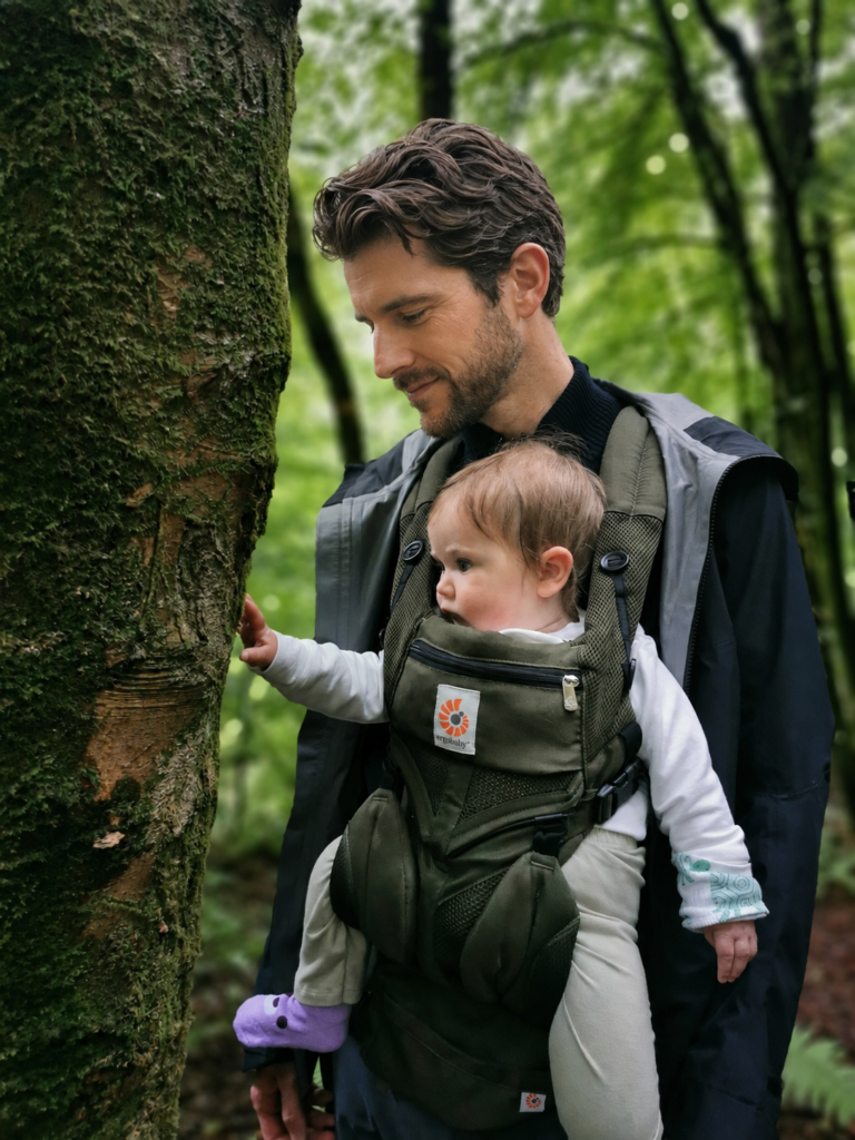 Ergobaby Omni Breeze baby carrier used for hiking with toddler