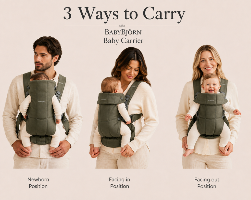 BabyBjörn Baby Carrier Mini 3 ways to carry
