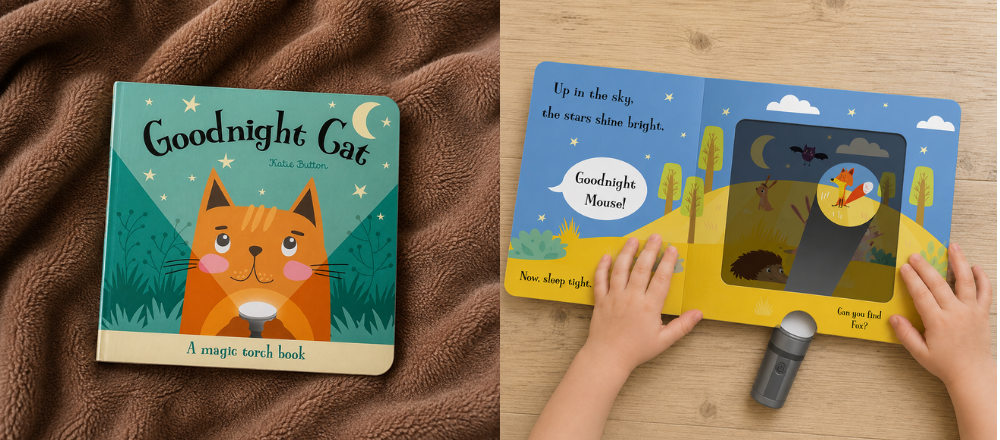 Goodnight Cat (A Magic Torch Book): An Interactive Bedtime Story for Children Aged 2+