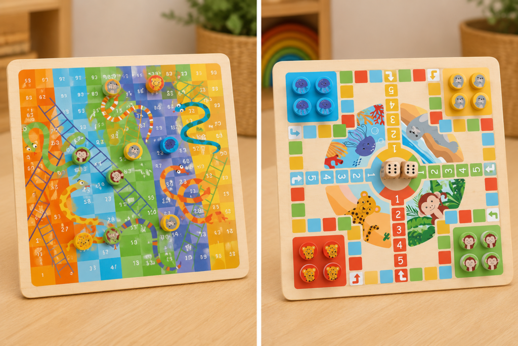 Jaques of London Snakes and Ladders & Ludo a gift idea for 3 year olds.