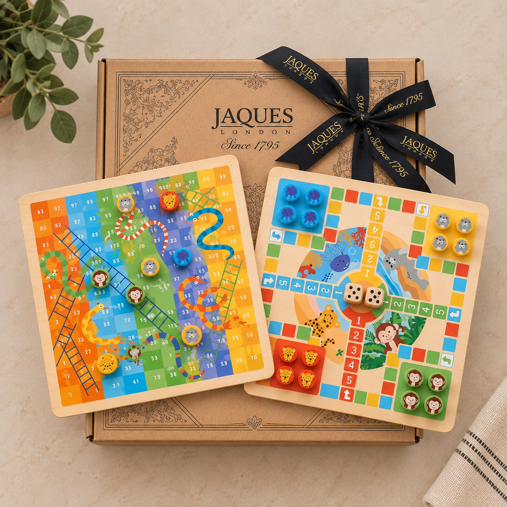 Original wooden Snakes and Ladders & Ludo set.