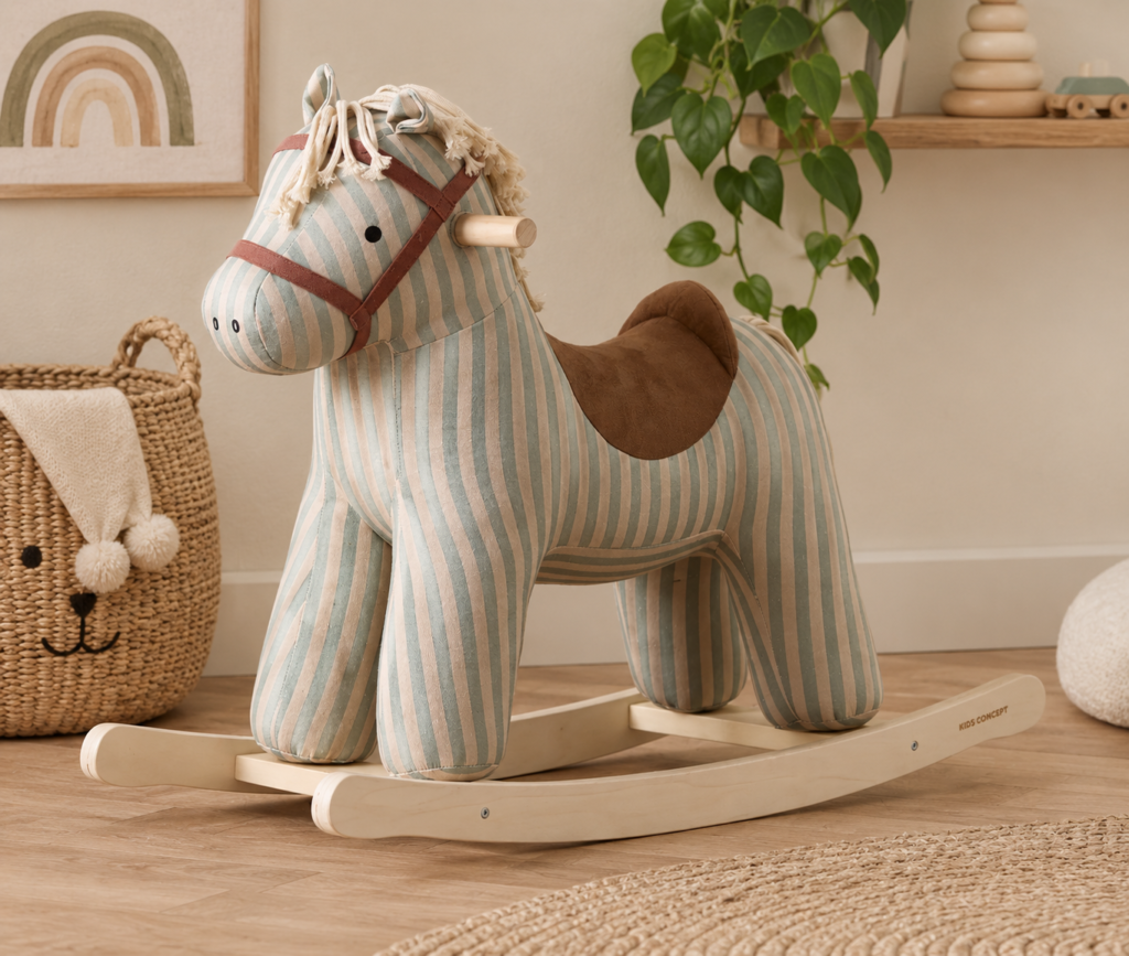 Kids Concept Rocking Horse Sam encourages balance, coordination and imaginative play while also becoming a lovely feature in a child's bedroom or playroom.
