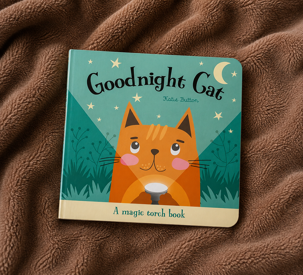 Goodnight Cat magic torch book for toddlers.