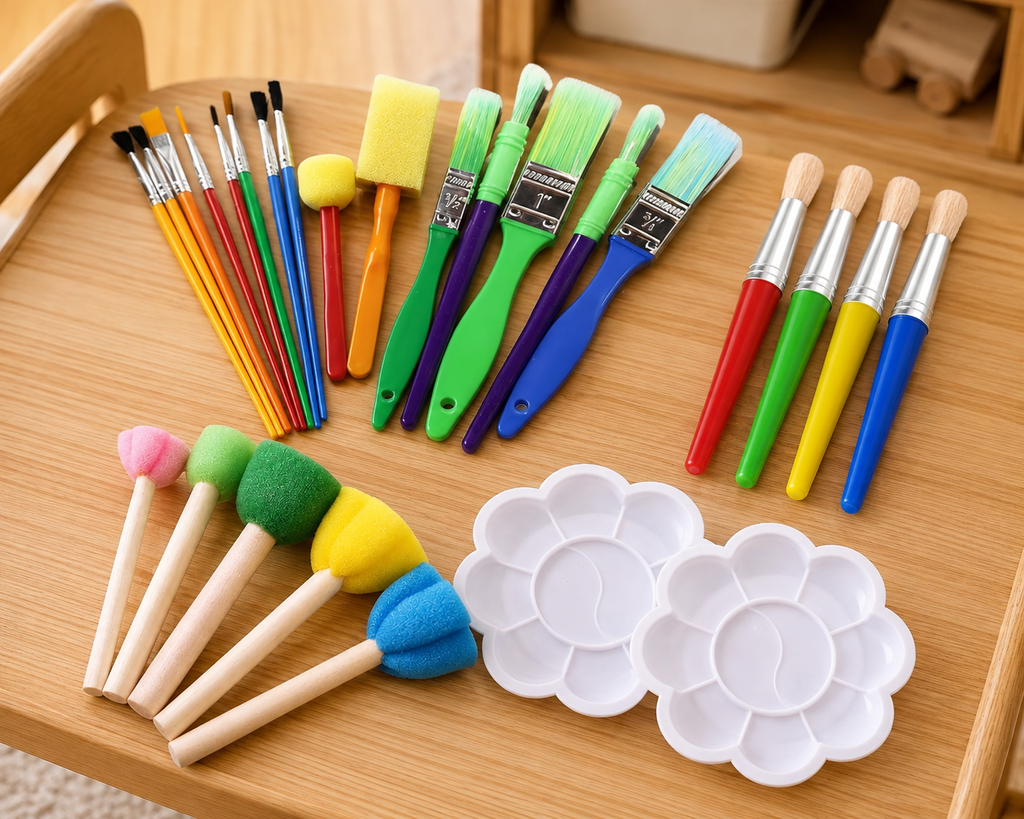 26Pcs Kids Paint Brushes, Colorful Paint Brush Set Kids that we used for our Halloween activity.